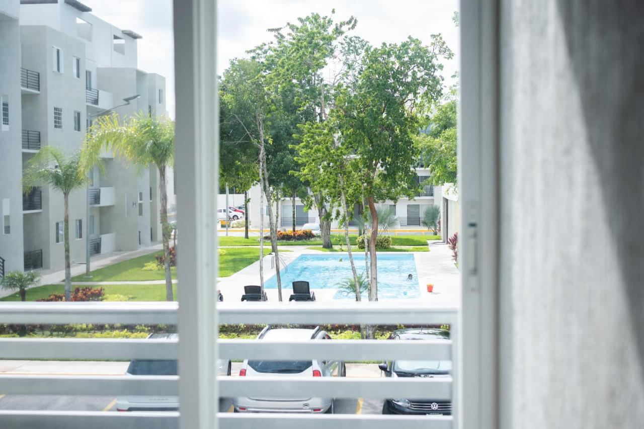Depto 2 Rec. Con Vista A La Piscina En C. Privada Apartment Плая дел Кармен Екстериор снимка